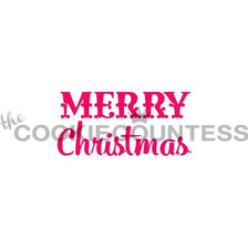 Merry Christmas Saying Cookie Stencil