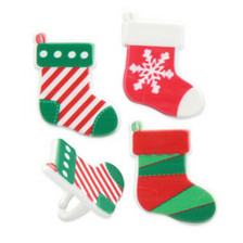 Stockings Assorted Cake and Cupcake Toppers Rings ( 6 pc )