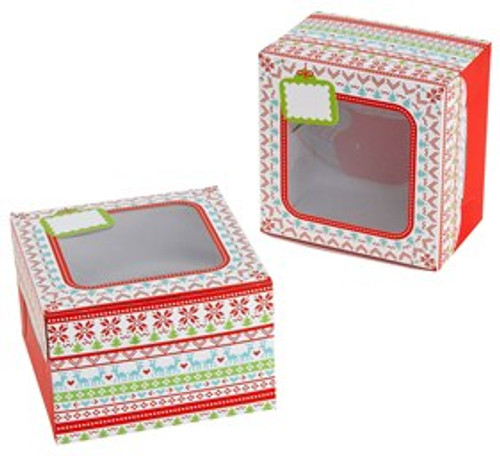 Christmas Cookie Treat Boxes - Ugly Sweater Pattern from Sweet Creations.