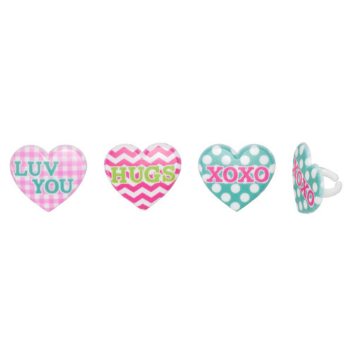 Pattern Hearts Cake and Cupcake Toppers 
