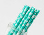 Teal Snowflake Paper Straws ( 25 pc )*