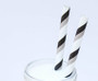 Black & Grey Striped Paper Straws ( 25 pc )*