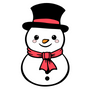 snowman with tophat mini cookie cutter