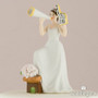 #1 Fan Cheering Bride Wedding Cake Topper