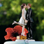 A Kiss and We're Off! Wedding Cake Topper