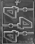Number 4 Chocolate Mold Lolly