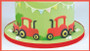 cake decorated with fondant tractors