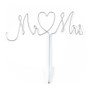 Mr and Mrs Wedding Cake Topper Silver 