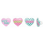 Pattern Hearts Cake and Cupcake Toppers 