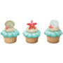 Sea Shells Cake or Cupcake Topper ( 6 pc )