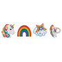 Rainbow Unicorn Cake or Cupcake Topper ( 6 pc )