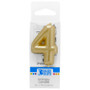 Number 4 Gold Mini Candle