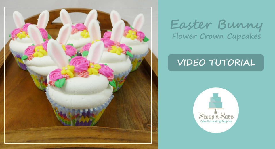 How to Make Easter Bunny with Flower Crown Cupcakes 