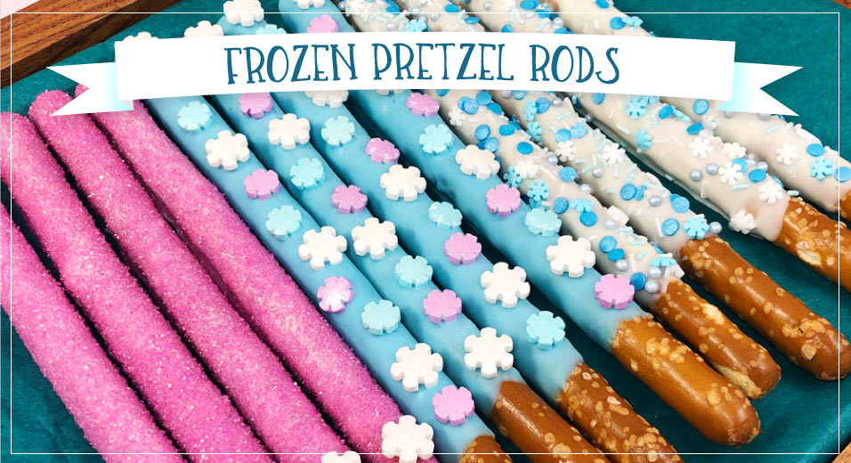 Easy Frozen Themed Pretzel Rods