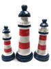 Set of 3 Lighthouses 9", 8" & 7"- Americana Flag Decor - USA | #ort17084