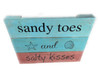 Sandy Toes And Salty Kisses Beach Sign on Wood Planks 12" X 9.5" | #nik3217