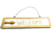 Welcome Nautical Sign 12" Yellow W/ Fish - Wall Hanging | #ort1703830y