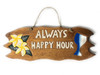 Always Happy Hour with Plumeria and Cocktail Sign - Tiki Bar Decor