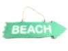 Arrow Sign "Beach" Wooden 12" X 4" - Turquoise | #snd25106t