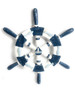 Decorative Ship Wheel 20" Wooden - Rustic Blue Nautical Decor | #ort1701050b