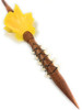 Koa Spear 32 inch w/ 10 Shark Teeth - Yellow Feathers Made In Hawaii | #koa888y