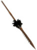 Hawaiian Royal Palm Spear 60" w/ 12 Shark Teeth & 2-Layers Black Feathers | #koa60rpb