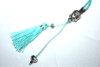 Turquoise Seed Beads Silver Buddha Head Tassel Layering Necklace Fashion Charm Jewelry | #cik3607g