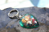 Heart Keychain w/ Inlay Sea Life - Green