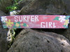 Surfer Girl Sign 40" - Rustic Pink w/ Plumeria Flowers | #dpt5039100