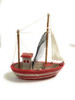 Decorative Fishing Boat 10" - Ructic Coastal Red | #ata1800224r