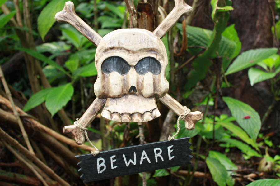 Beware Skull Sign 12
