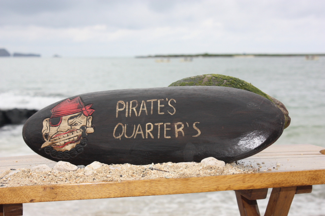 Pirate's Quarters Sign 20 - Pirate Decor - Hand Carved | #kng2101150