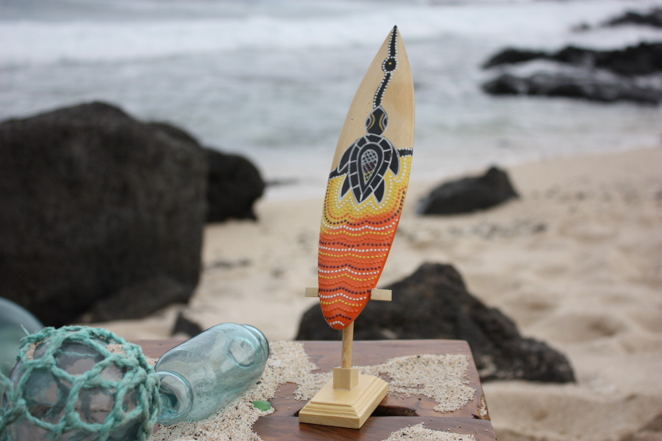 Surfboard w/ Stand Turtle Honu Design 6