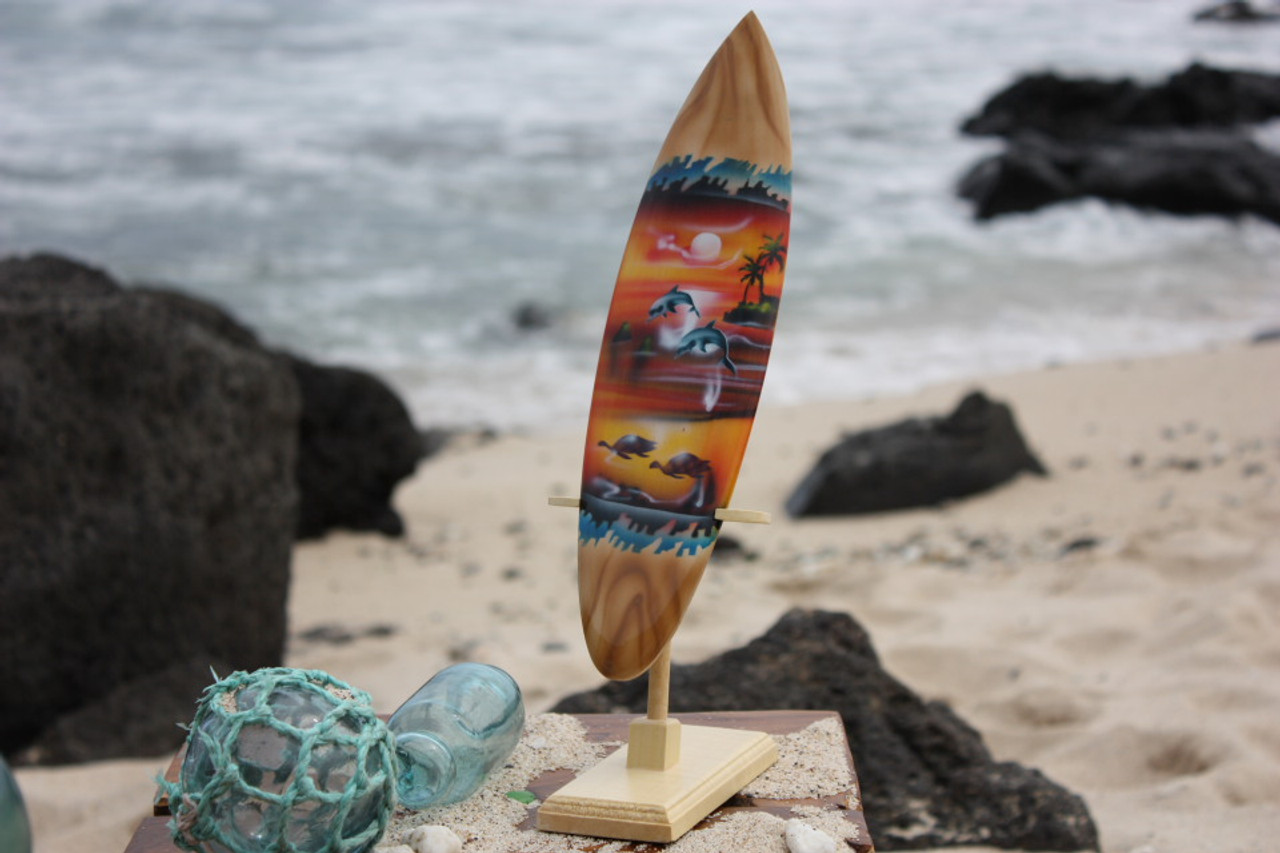 Surfboard w/ Stand Sunset Design 12