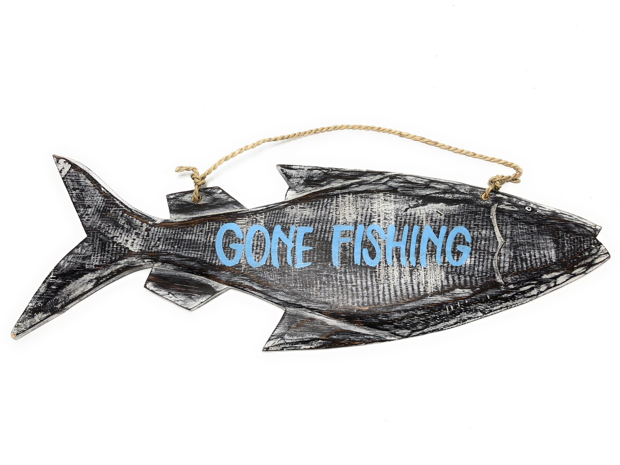 Gone Fishing Beach Fish Sign - 16 - Coastal Decor
