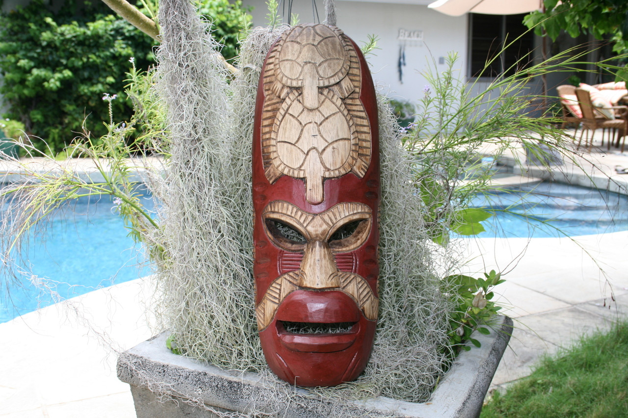 Fijian Tiki Mask 20 in - Love And Happiness - Polynesian Art
