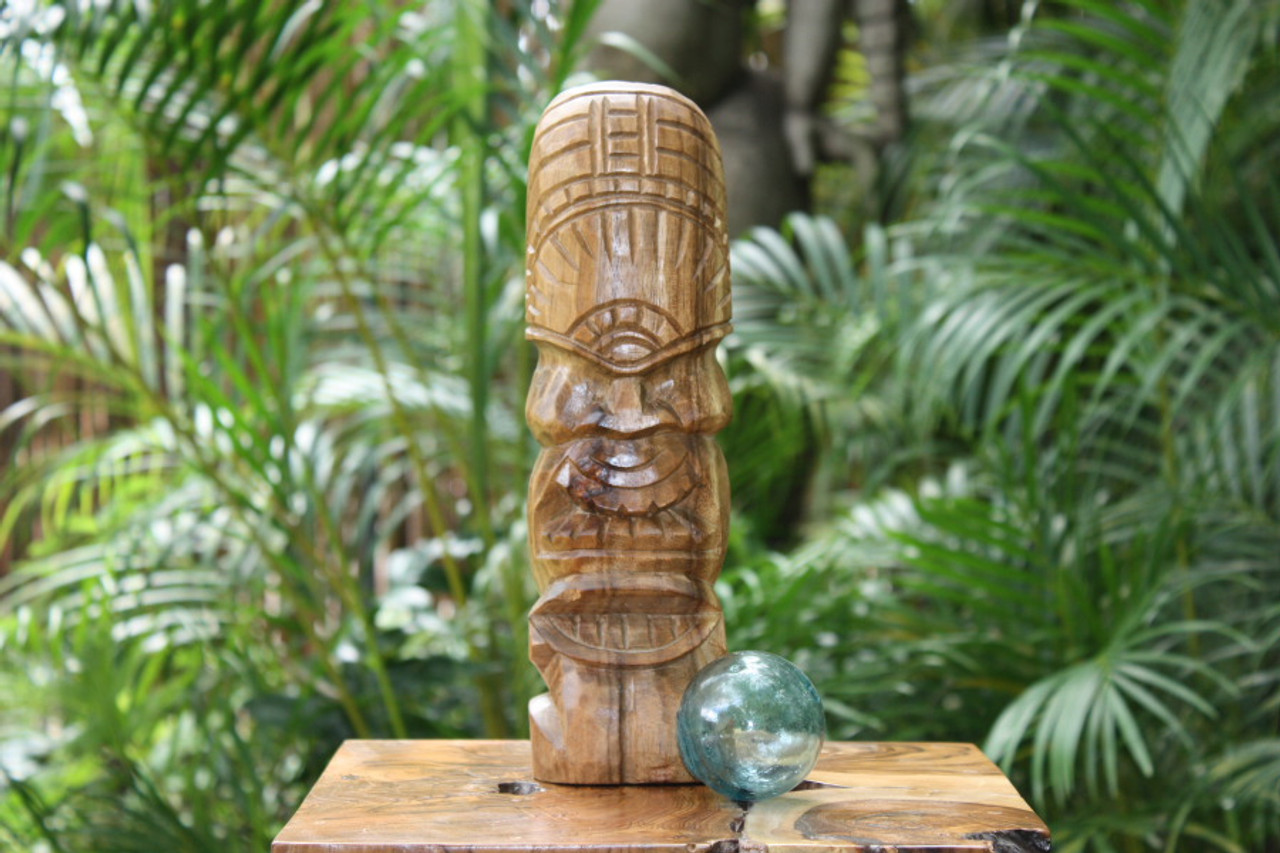 Love Tiki Totem 12 in Natural - Hand Carved | #yda1101330