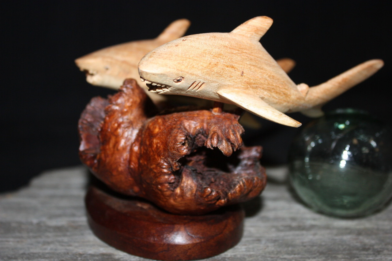 Swimming Sharks w/ Driftwood Base 8