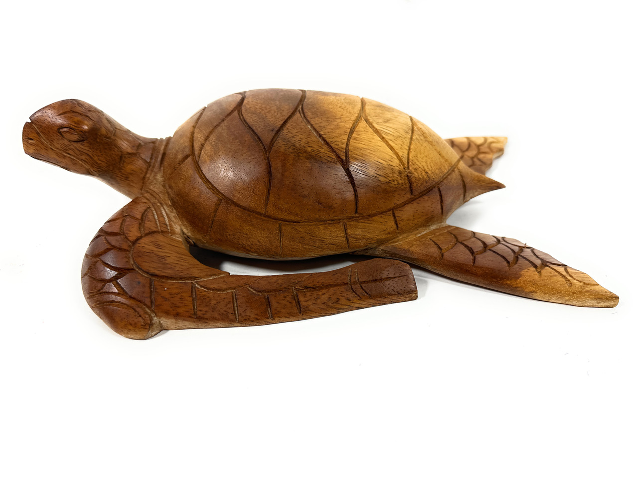 Carved Hawaiian Turtle Honu 12 in Natural - Hand Carved