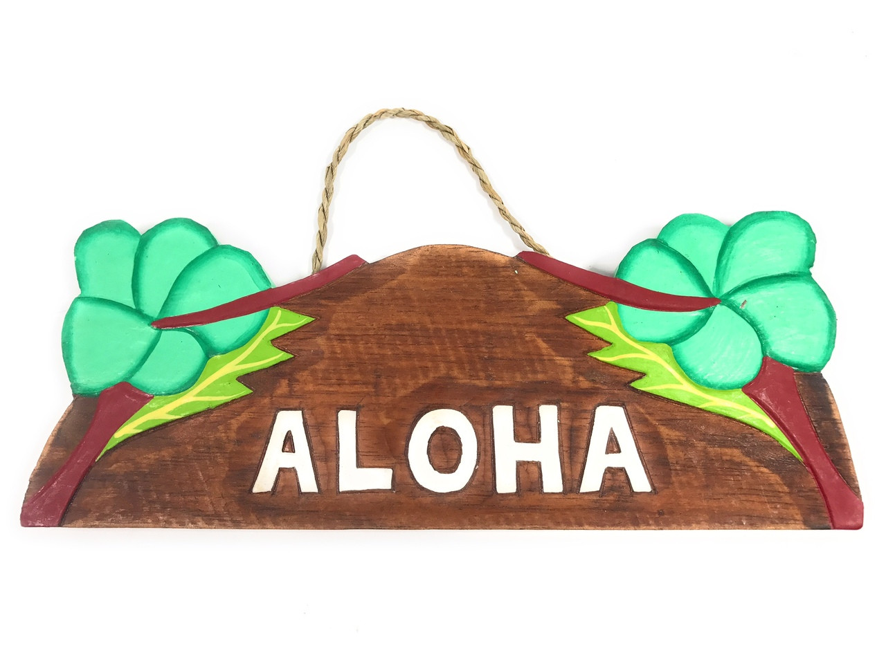 Aloha with Hibiscus Wooden Sign 11 in X 4.5 in - Turquoise | #snd25108t ...
