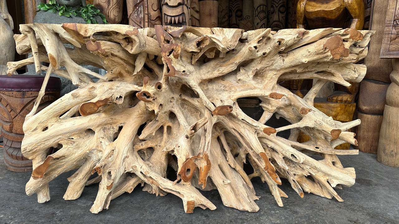 Teak root console table cheap
