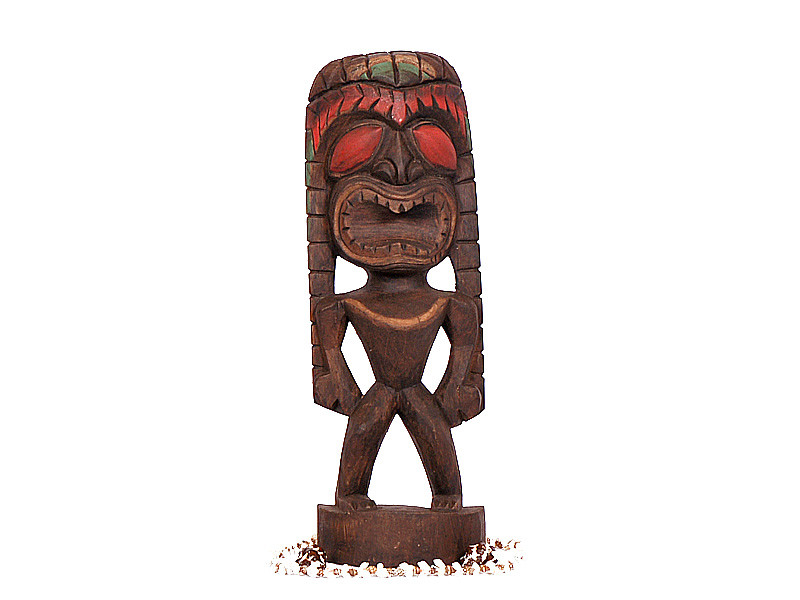 Lucky Tiki 12 inch - Hand Carved - Hawaiian Tiki Decor