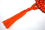 Tassel Necklace Buddha Orange Wooden Beads Jewelry | #cik3601o