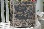 Whale Scene Hand Carved Storyboard 16 inch X 16 inch - Hawaii Art | #dpt517640