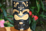 Laughing Tiki Mask 8" - Hand Carved Smiley Tiki | #bag1504820