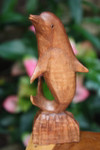 Carved Dolphin Jumping 8" Stained - Hand Carved | #dag0120