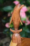 Carved Dolphin Jumping 8" Stained - Hand Carved | #dag0120