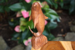 Carved Dolphin Jumping 8" Stained - Hand Carved | #dag0120