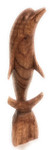 Carved Dolphin Jumping 8" Stained - Hand Carved | #dag0120
