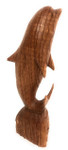 Carved Dolphin Jumping 8" Stained - Hand Carved | #dag0120